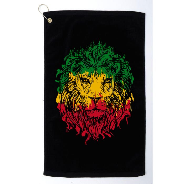 Rasta theme with lion head Golf Towel