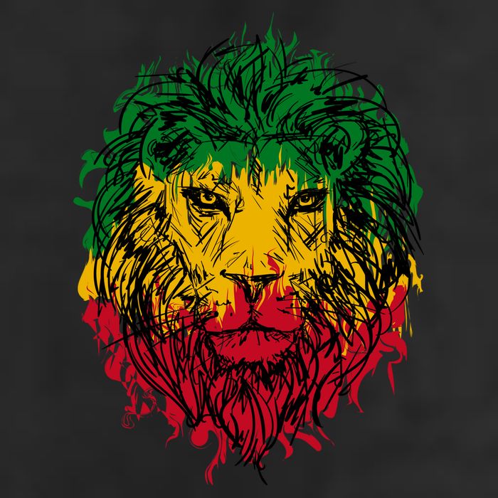 Rasta theme with lion head Golf Towel