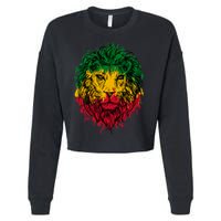 Rasta theme with lion head Cropped Pullover Crew