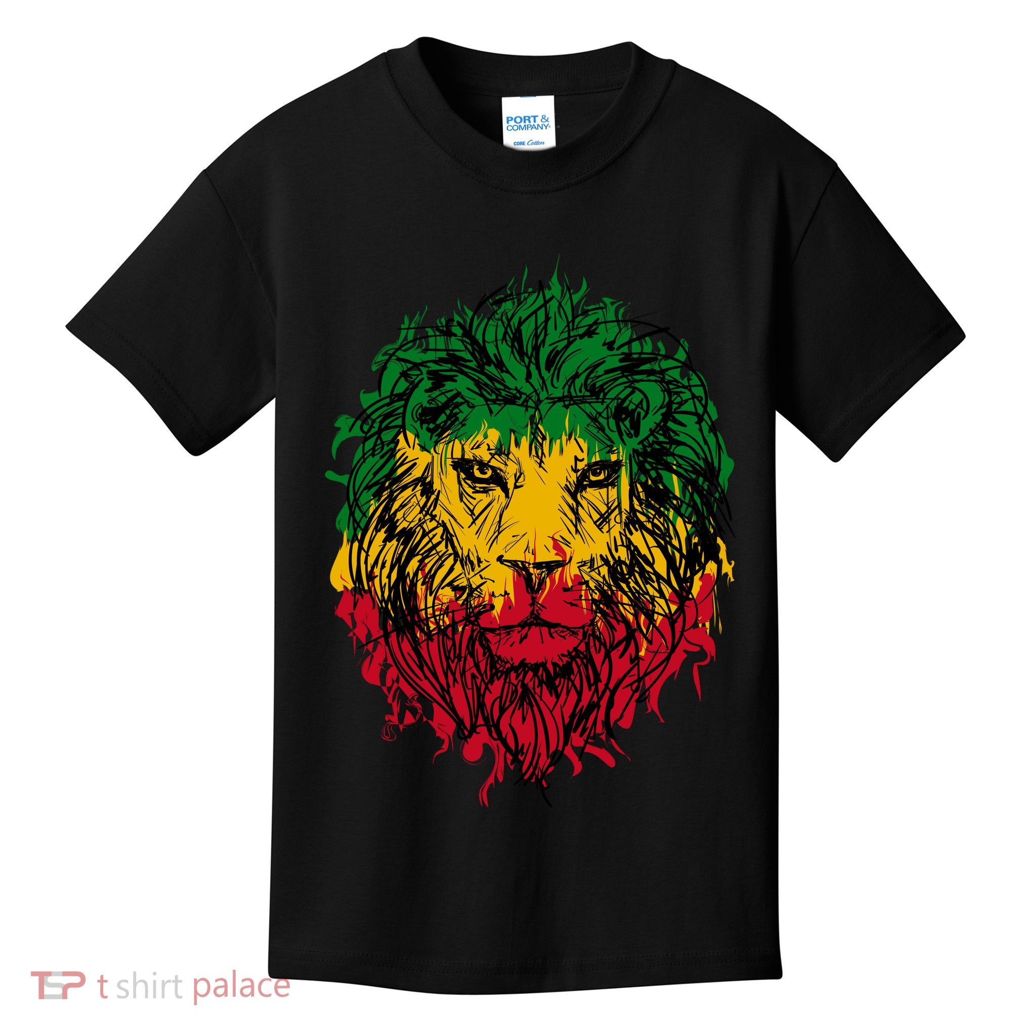 Rasta theme with lion head Kids T-Shirt