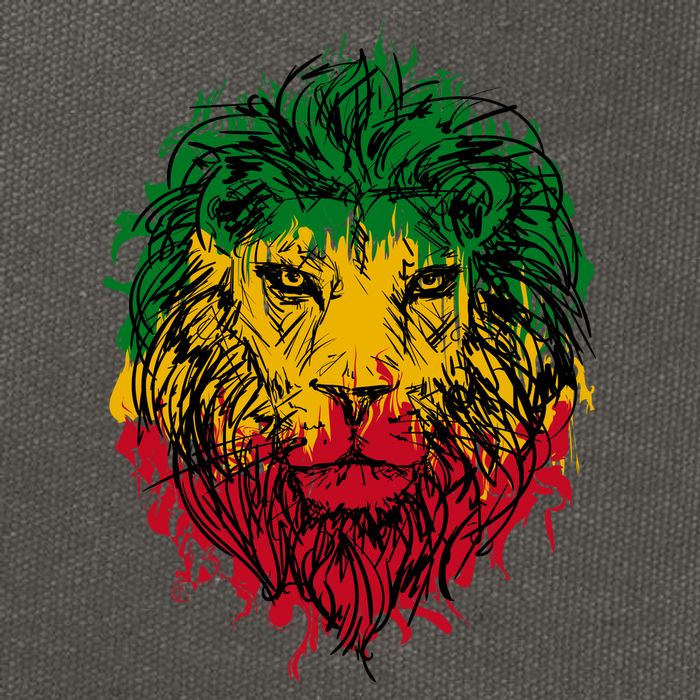 Rasta theme with lion head Cotton Canvas Backpack
