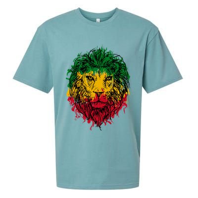 Rasta theme with lion head Sueded Cloud Jersey T-Shirt