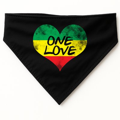 Rastafari One Love Vintage Jamaican Heart USA-Made Doggie Bandana