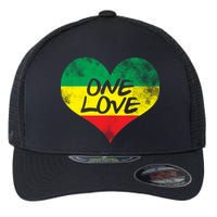 Rastafari One Love Vintage Jamaican Heart Flexfit Unipanel Trucker Cap