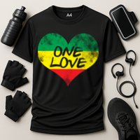 Rastafari One Love Vintage Jamaican Heart Performance Shirt