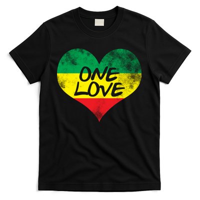 Rastafari One Love Vintage Jamaican Heart T-Shirt