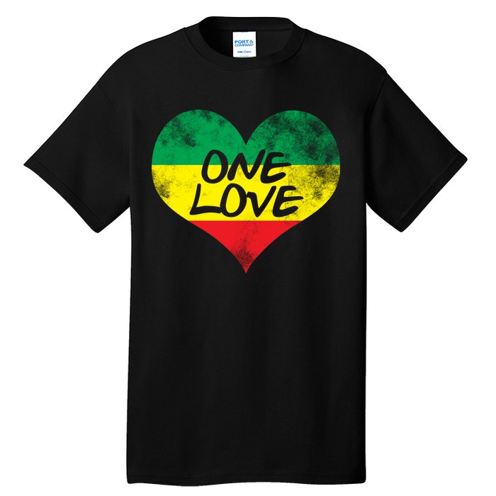 Rastafari One Love Vintage Jamaican Heart Tall T-Shirt