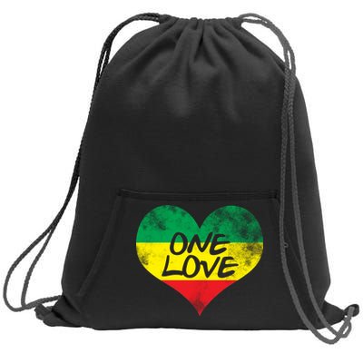 Rastafari One Love Vintage Jamaican Heart Sweatshirt Cinch Pack Bag