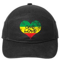 Rastafari One Love Vintage Jamaican Heart 7-Panel Snapback Hat