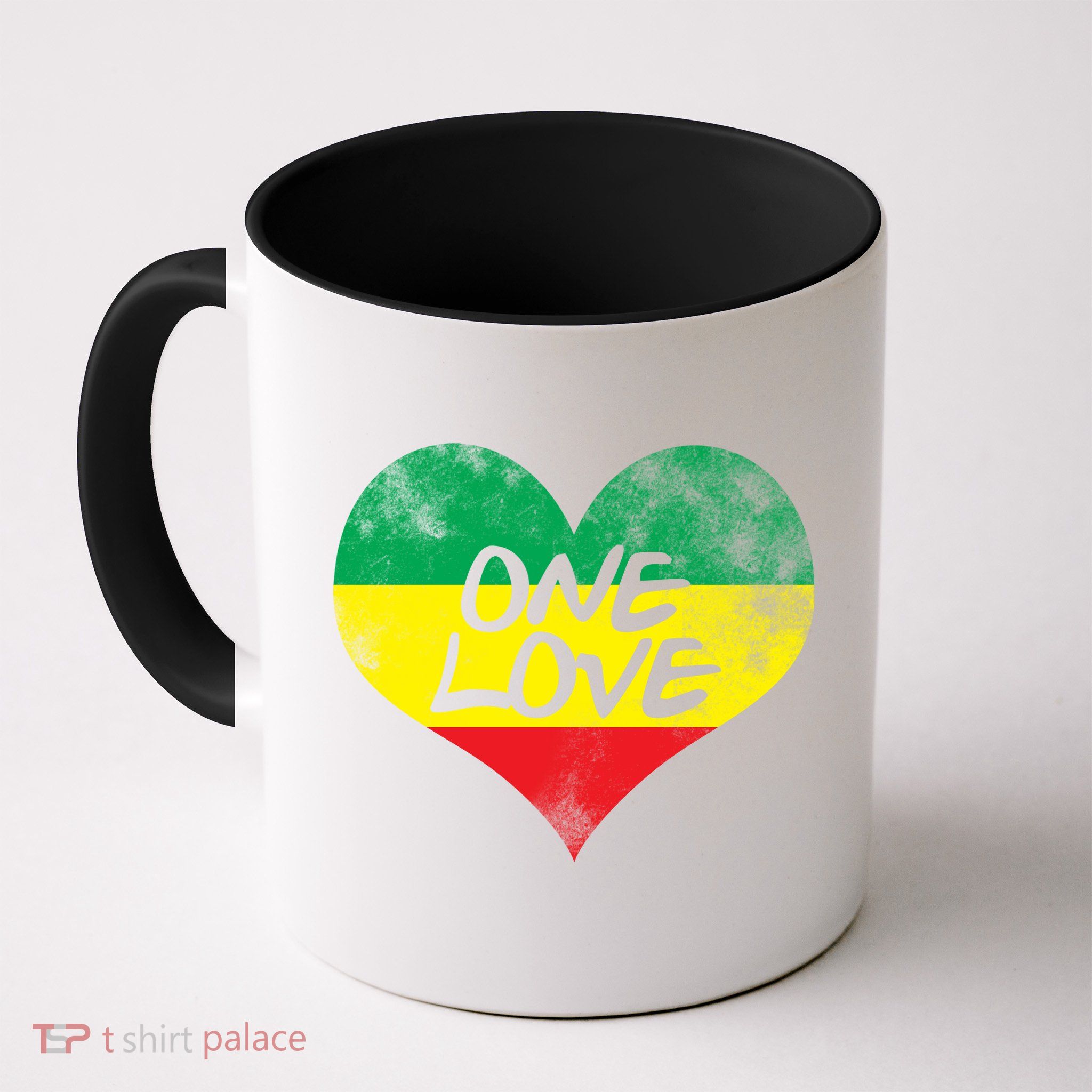Rastafari One Love Vintage Jamaican Heart Mug