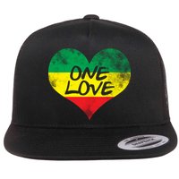 Rastafari One Love Vintage Jamaican Heart Flatbill Hat