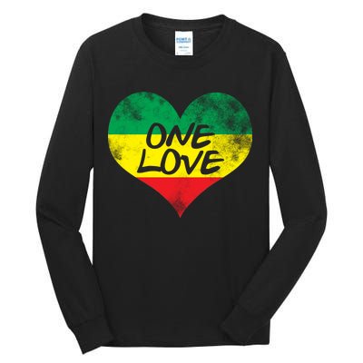 Rastafari One Love Vintage Jamaican Heart Tall Long Sleeve T-Shirt