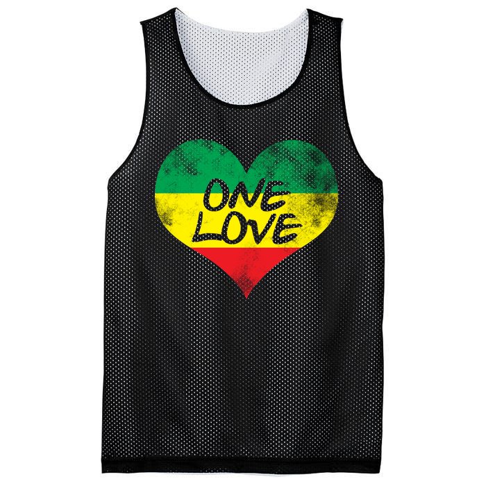 Rastafari One Love Vintage Jamaican Heart Mesh Reversible Basketball Jersey Tank