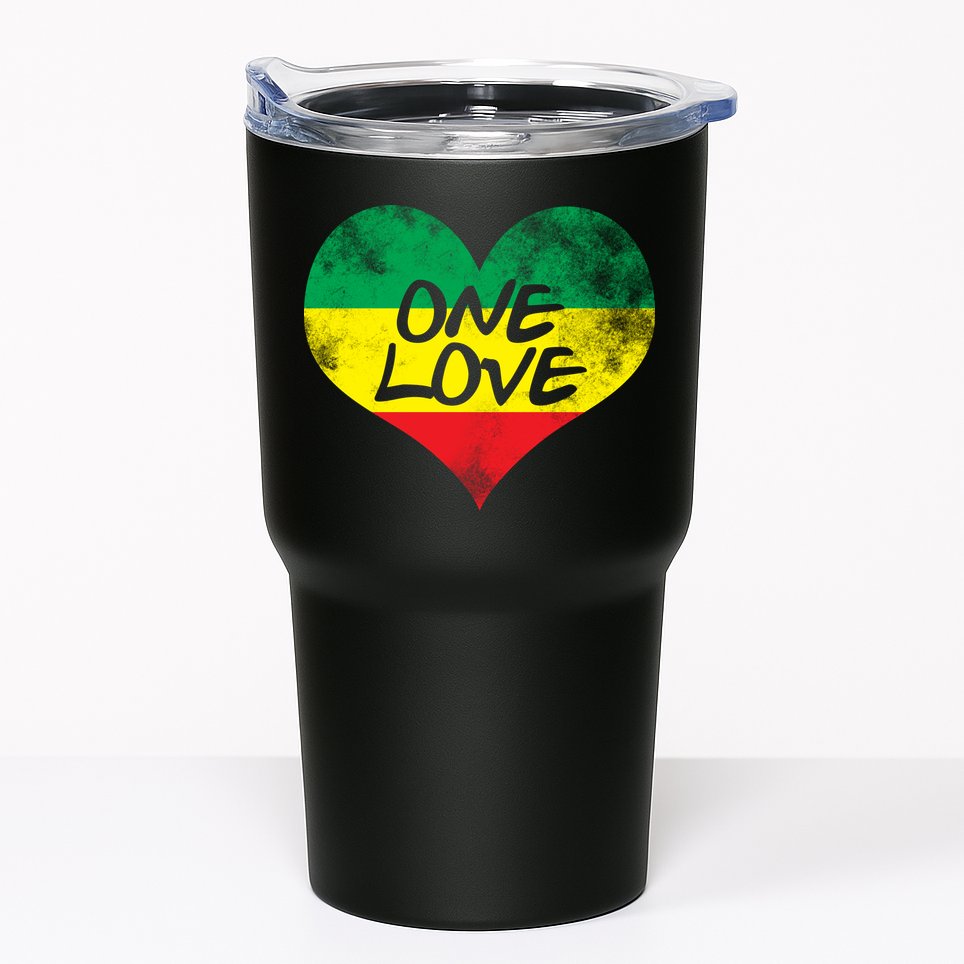Rastafari One Love Vintage Jamaican Heart Tumbler