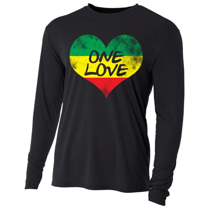 Rastafari One Love Vintage Jamaican Heart Cooling Performance Long Sleeve Crew