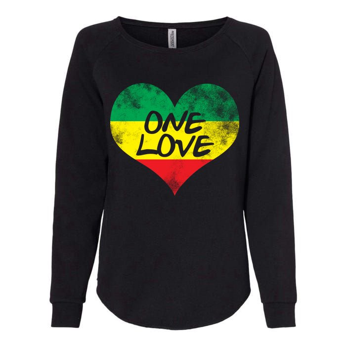 Rastafari One Love Vintage Jamaican Heart Womens California Wash Sweatshirt