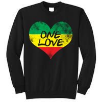 Rastafari One Love Vintage Jamaican Heart Tall Sweatshirt