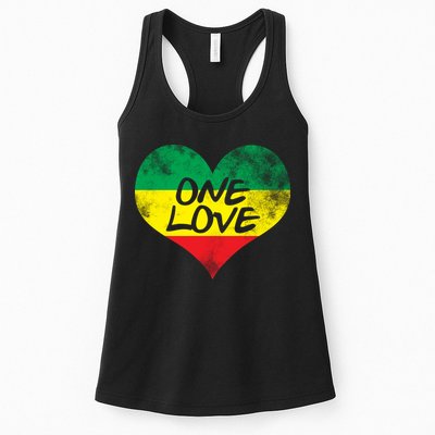 Rastafari One Love Vintage Jamaican Heart Womens Tank Top