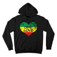 Rastafari One Love Vintage Jamaican Heart Tall Hoodie