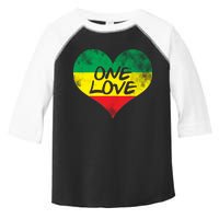 Rastafari One Love Vintage Jamaican Heart Toddler Fine Jersey T-Shirt