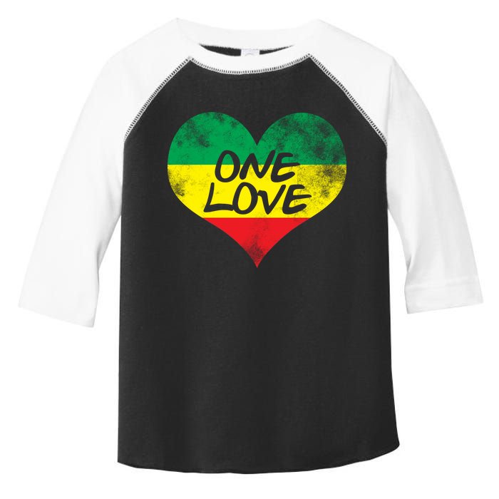 Rastafari One Love Vintage Jamaican Heart Toddler Fine Jersey T-Shirt