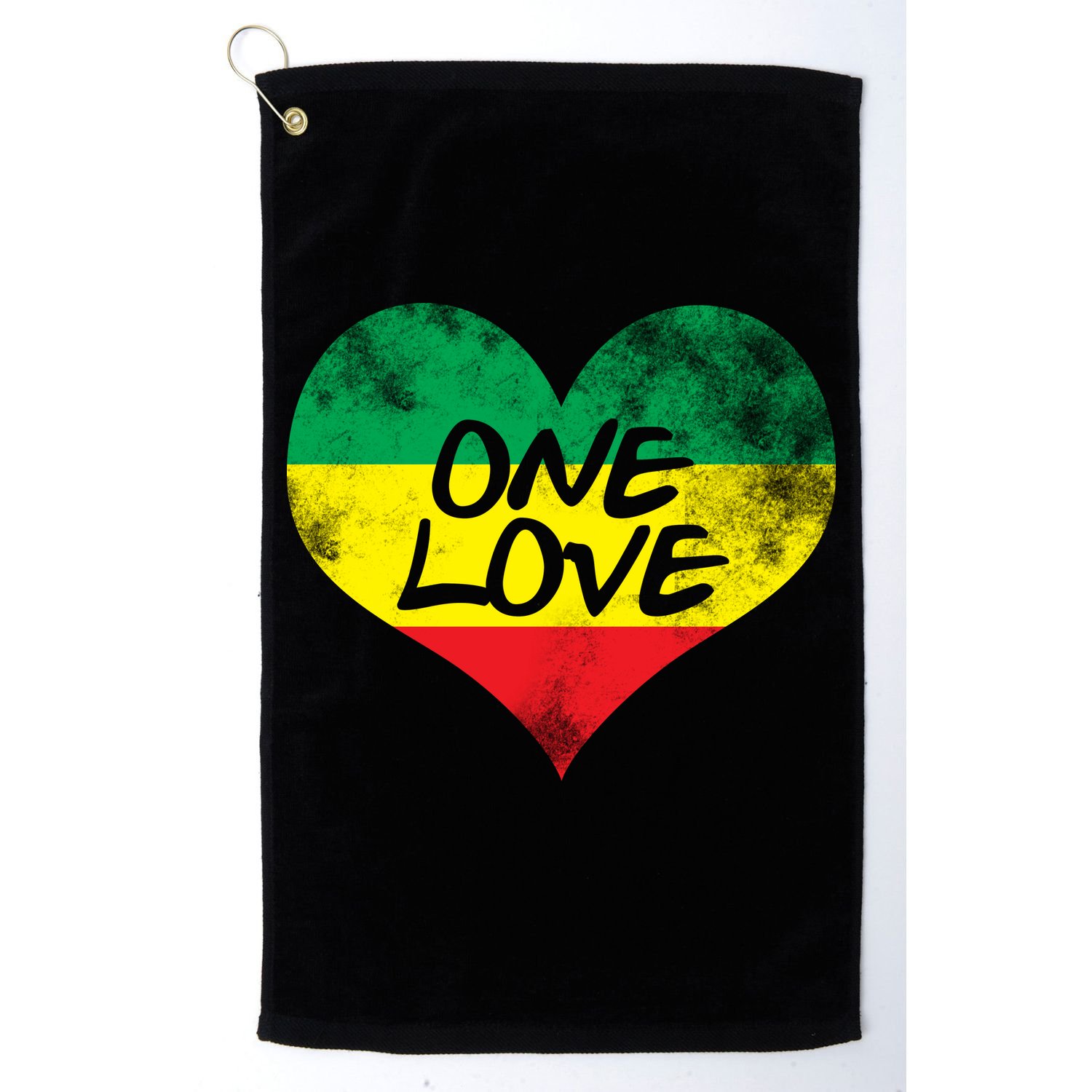 Rastafari One Love Vintage Jamaican Heart Golf Towel