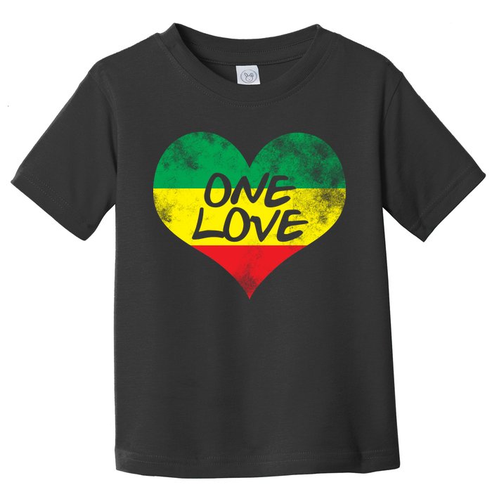 Rastafari One Love Vintage Jamaican Heart Toddler T-Shirt