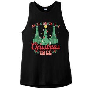 Rockin Around The Xmas Tree Nurse Respiratory Therapist Ladies PosiCharge Tri-Blend Wicking Tank