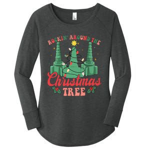 Rockin Around The Xmas Tree Nurse Respiratory Therapist Women's Perfect Tri Tunic Long Sleeve Shirt