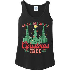 Rockin Around The Xmas Tree Nurse Respiratory Therapist Ladies Essential Tank