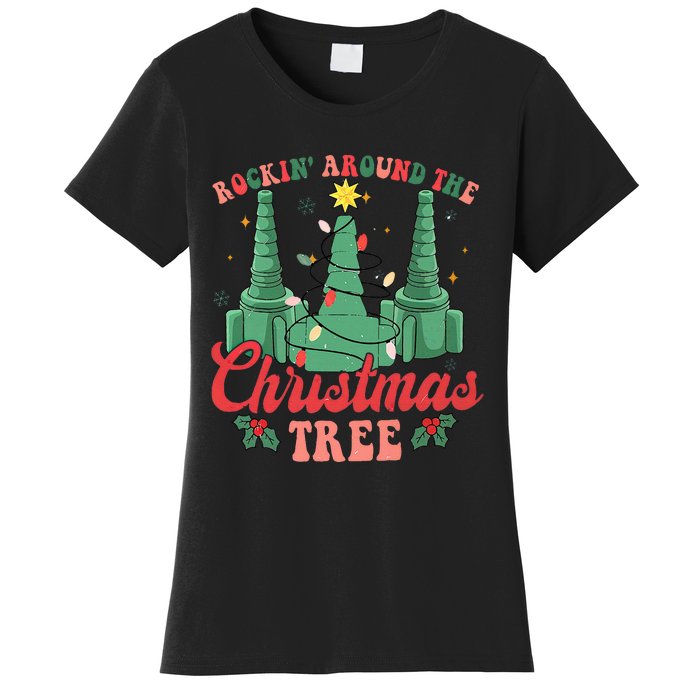 Rockin Around The Xmas Tree Nurse Respiratory Therapist Women's T-Shirt