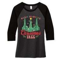 Rockin Around The Xmas Tree Nurse Respiratory Therapist Women's Tri-Blend 3/4-Sleeve Raglan Shirt