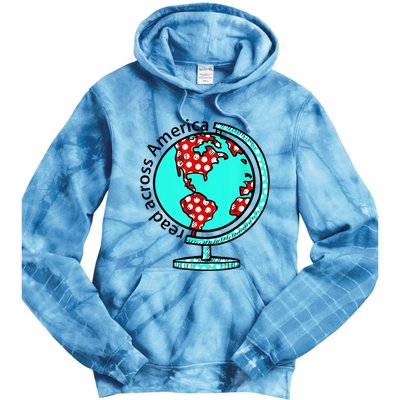 Reads Across That America Reading Lover Teacher Reader Tie Dye Hoodie