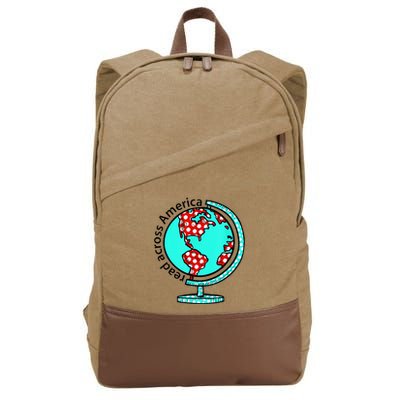 Reads Across That America Reading Lover Teacher Reader Cotton Canvas Backpack