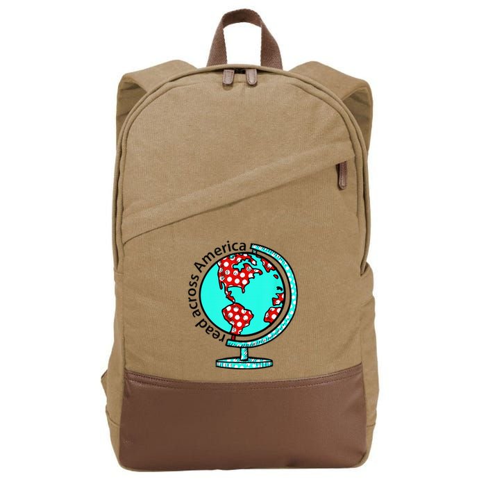 Reads Across That America Reading Lover Teacher Reader Cotton Canvas Backpack