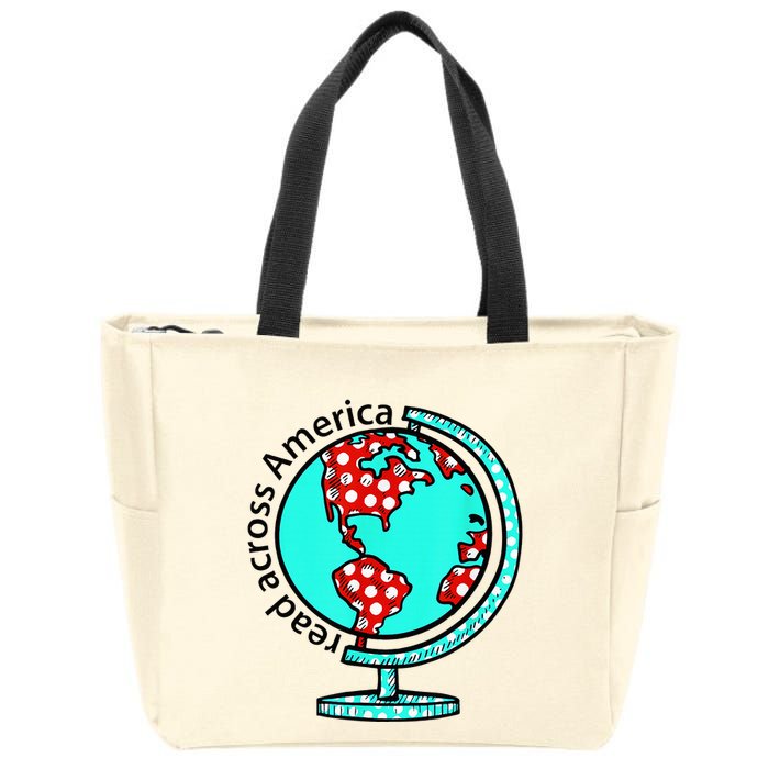 Reads Across That America Reading Lover Teacher Reader Zip Tote Bag