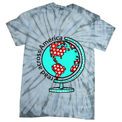Reads Across That America Reading Lover Teacher Reader Tie-Dye T-Shirt