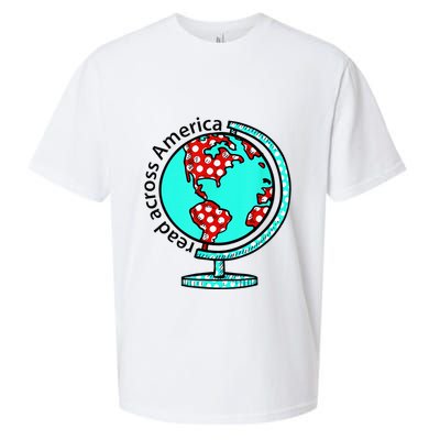Reads Across That America Reading Lover Teacher Reader Sueded Cloud Jersey T-Shirt