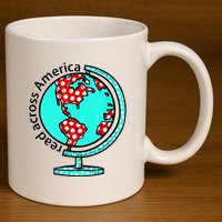 Reads Across That America Reading Lover Teacher Reader 11oz C Handle Ceramic Mug