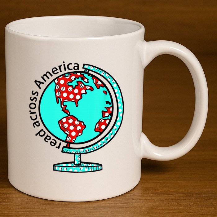 Reads Across That America Reading Lover Teacher Reader 11oz C Handle Ceramic Mug