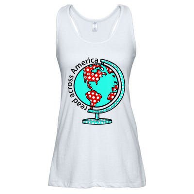 Reads Across That America Reading Lover Teacher Reader Ladies Essential Flowy Tank
