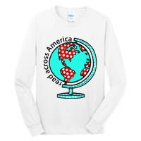 Reads Across That America Reading Lover Teacher Reader Tall Long Sleeve T-Shirt