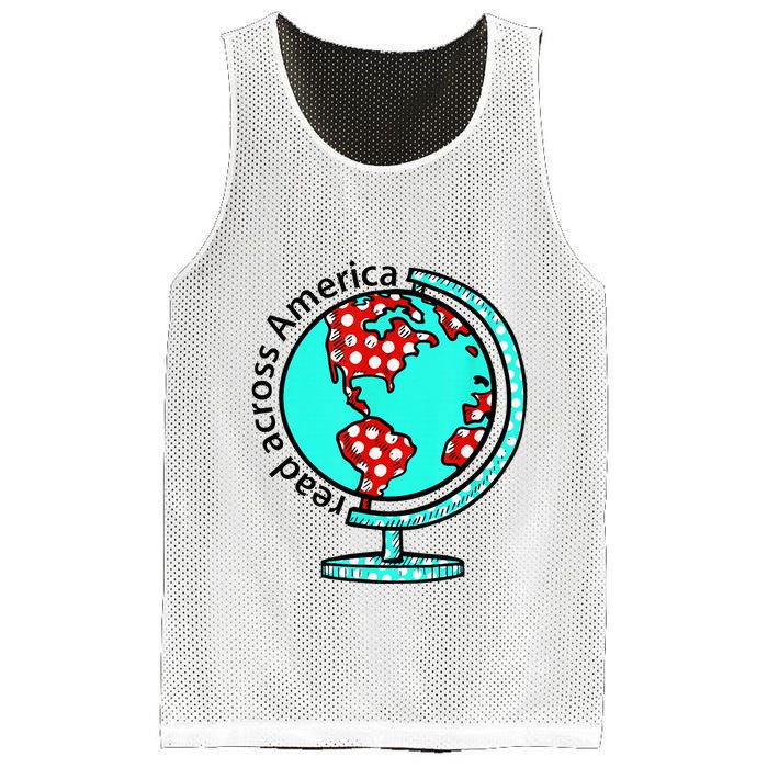Reads Across That America Reading Lover Teacher Reader Mesh Reversible Basketball Jersey Tank