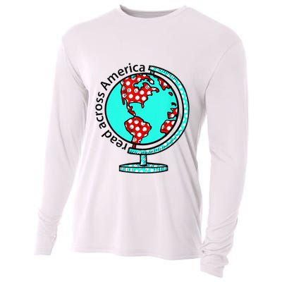 Reads Across That America Reading Lover Teacher Reader Cooling Performance Long Sleeve Crew
