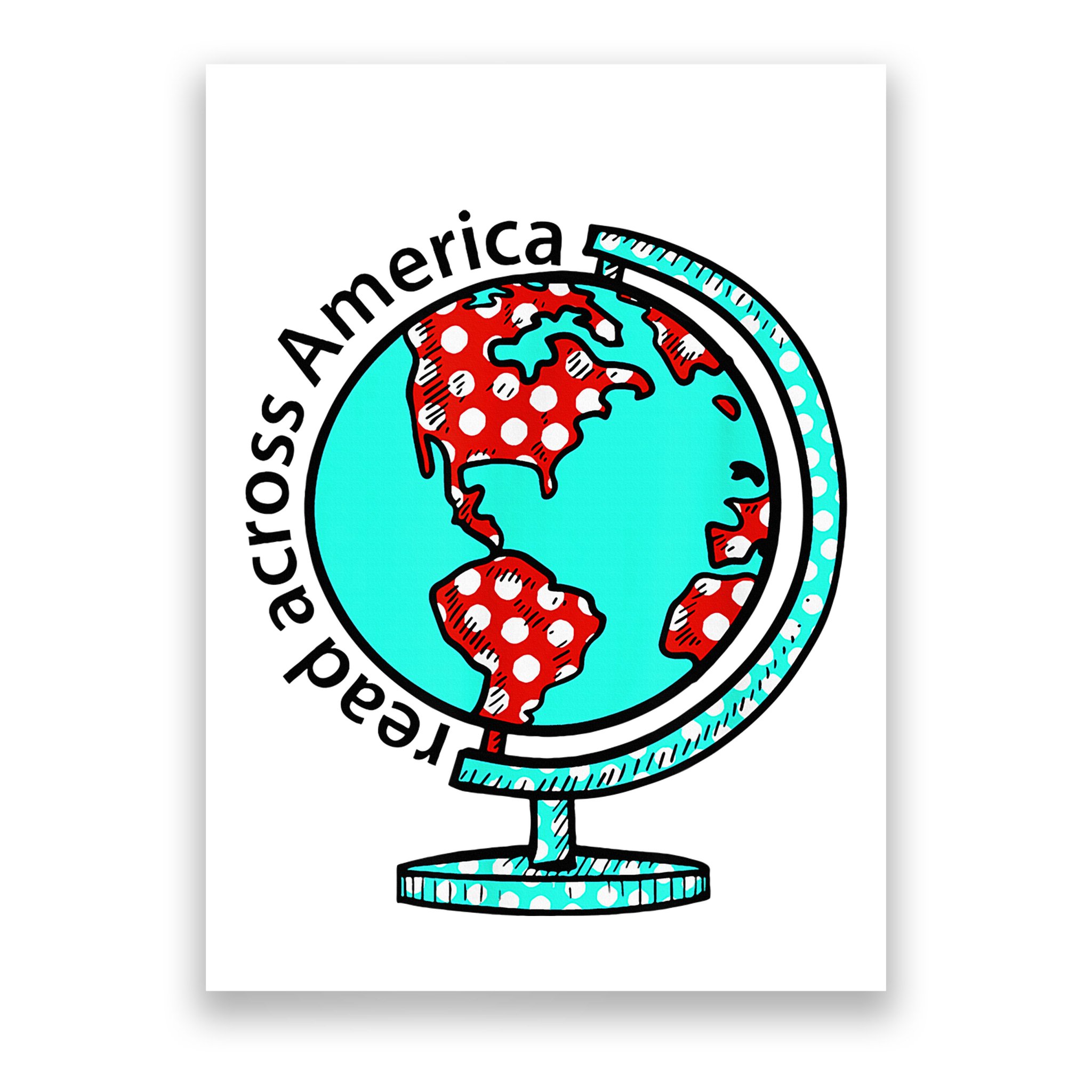 Reads Across That America Reading Lover Teacher Reader Poster