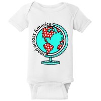 Reads Across That America Reading Lover Teacher Reader Baby Bodysuit