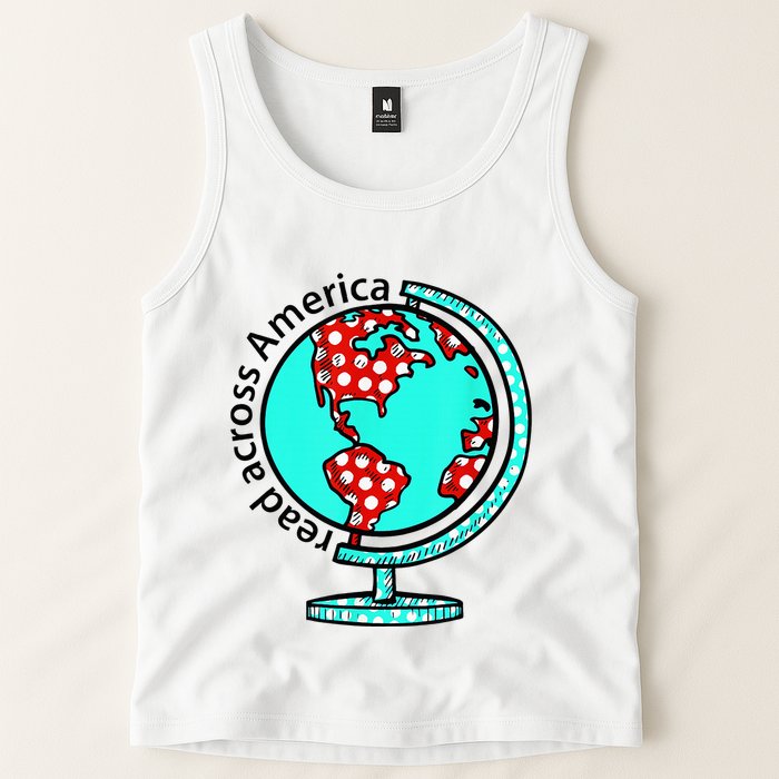 Reads Across That America Reading Lover Teacher Reader Tank Top