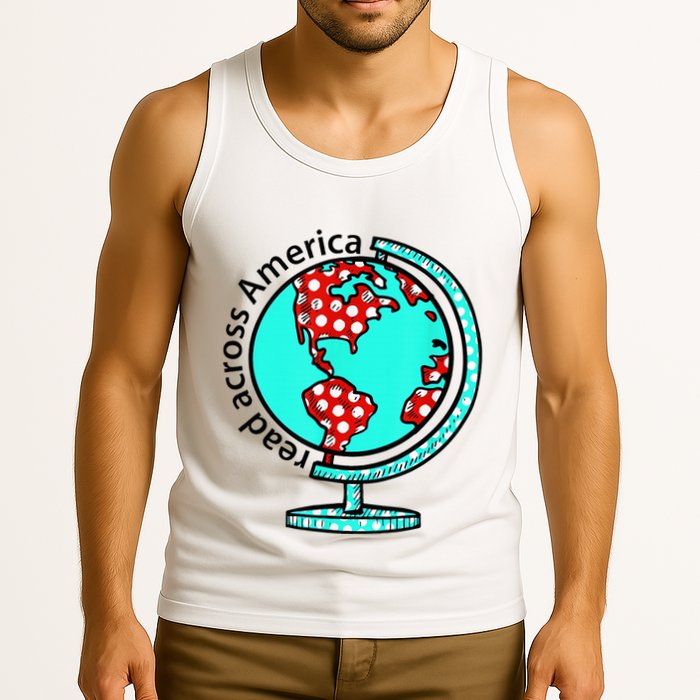 Reads Across That America Reading Lover Teacher Reader Tank Top