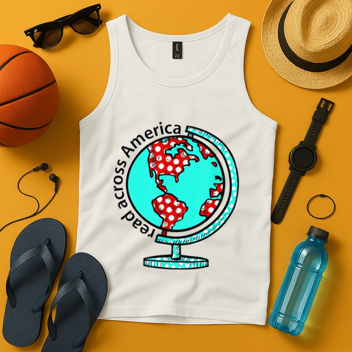 Reads Across That America Reading Lover Teacher Reader Tank Top