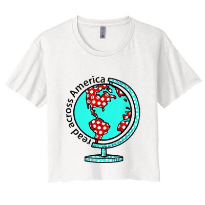 Reads Across That America Reading Lover Teacher Reader Crop Top